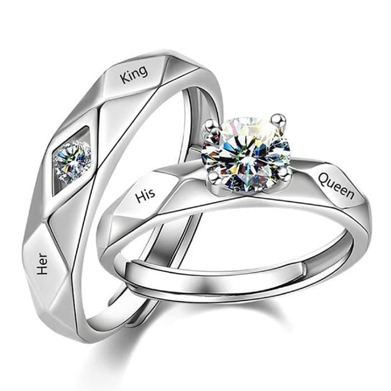 Mahi Valentine Gift Proposal Her King and His Queen Adjustable Couple Ring with Crystal for Men & Women (FRCO1103221R) (B0CW9CWMZ1) Amazon Price History, Amazon Price Tracker