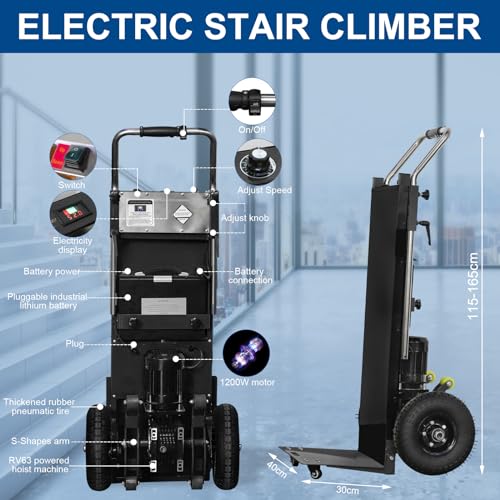 Carretilla eléctrica para escaleras 1200W capacidad 880 lb miniatura 5
