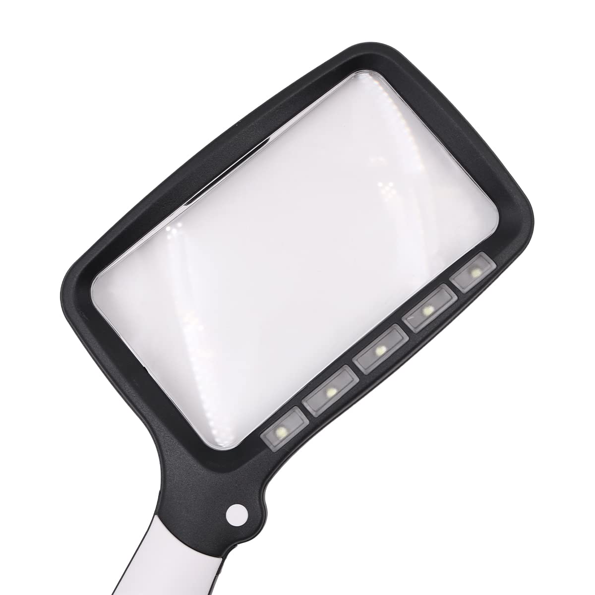 Tiardey Rectangular Magnifying Glass with Light 2x Magnification 5 dimmable LEDs Foldable Handheld Large Hand Magnifier for Seniors Low Vision Jewelry Books Pages Magazines Newspapers Maps - Image 4