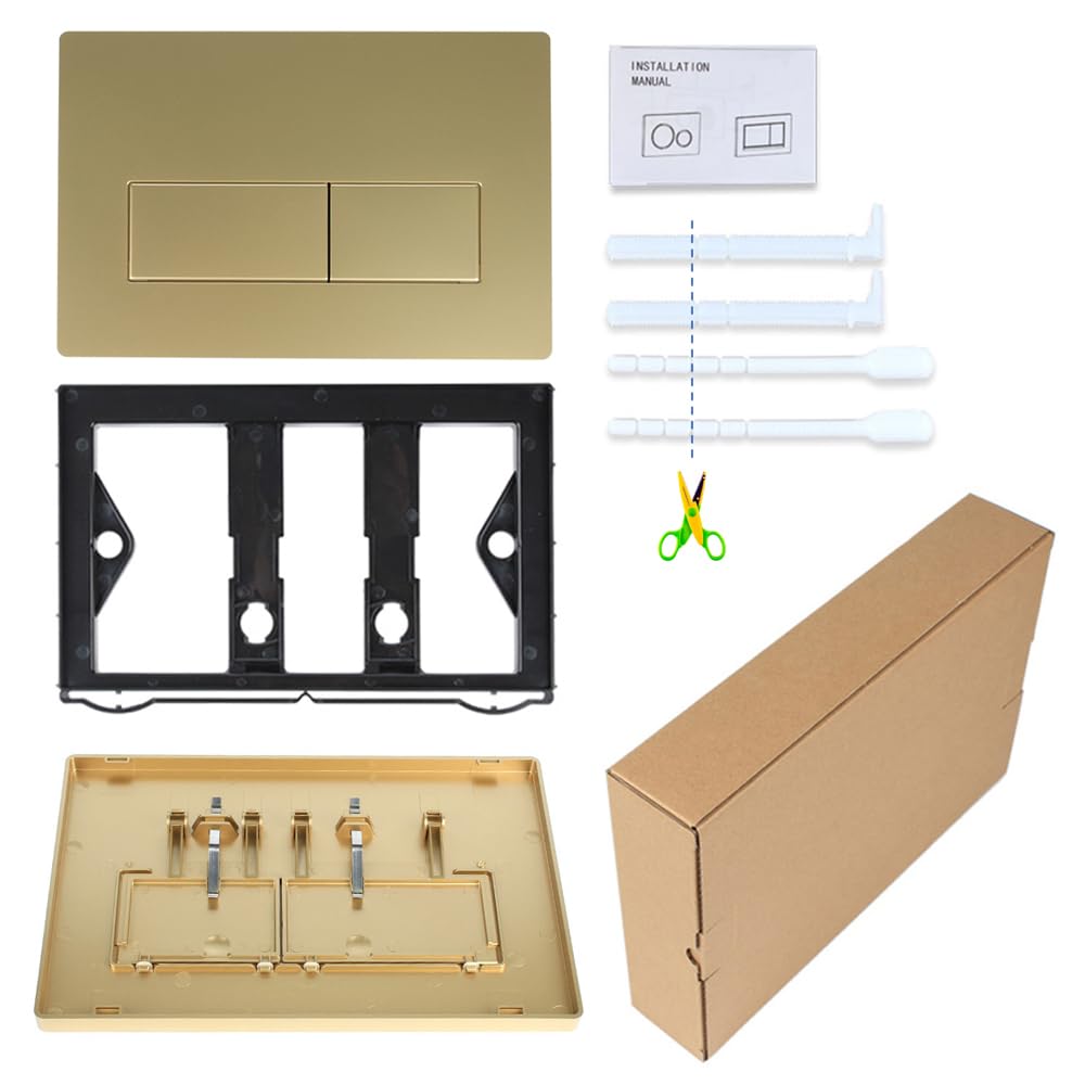 Piastra per WC compatibile con Geberit Sigma, UP300 & UP320 Serie, doppio risciacquo (oro)