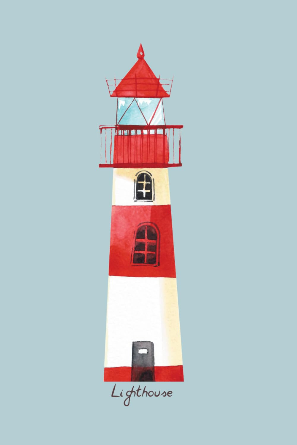 Lighthouse: Notebook, Journal Containing 100 Lined Pages with a Lighthouse Image on Each.
