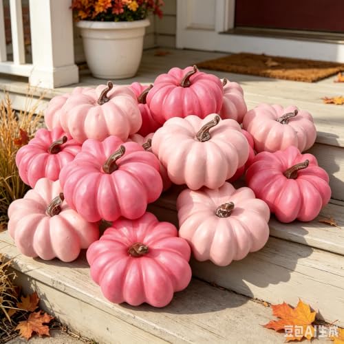 16 Pcs Artificial Plastic Pumpkins for Thanksgiving Halloween Centerpiece - image 4