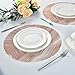 Qilmy Rose Gold Marble Round Placemats Non-Slip Washable Polyester Table Mats Set of 4 Heat Resistant Placemats for Kitchen Dining Table Decoration