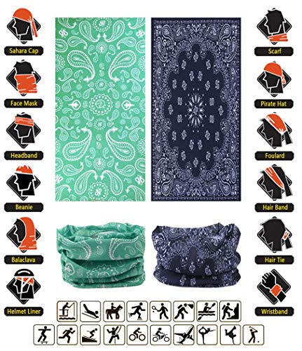 Image of VANCROWN Headband Neck Gaiter Head Wrap Headwear Face Mask Magic Scarf Bandana for Men and Women