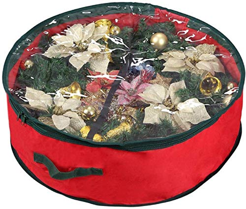 Ram® Premium - Bolsa de almacenamiento para corona de Navidad, color rojo Cover