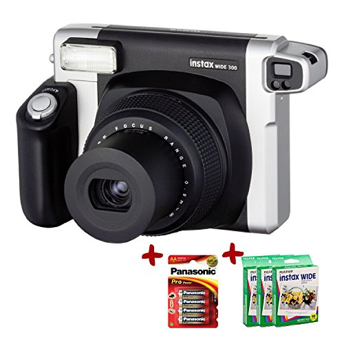Allcam Bundle Fuji Instax 300 Wide Instant Camera +30-Shot Wide Film Panasonic Gold Batterijen