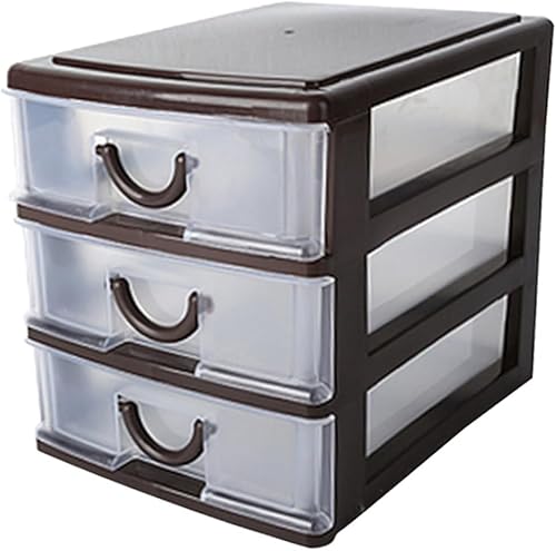 Operitacx Organizador de 3 contenedores Caja de almacenamiento de maquillaje Armario Gabinete de almacenamiento de plástico Caja de almacenamiento