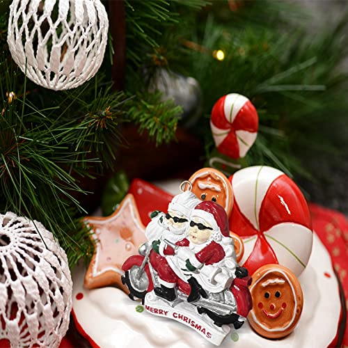 Topfunyy 2025 Santa Claus Ornaments, Mr & Mrs Claus Ride Motorcycle Ornament for Xmas Tree Decorations Hanging Pendant Gifts - Image 4