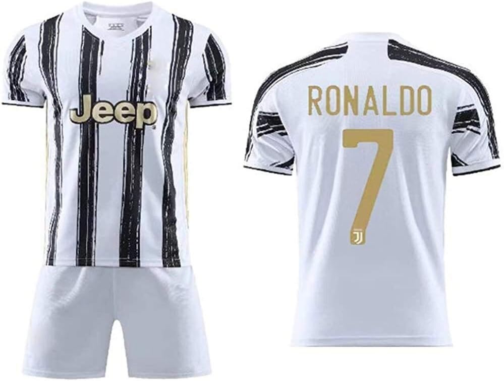 Soccer Suit Ronaldo CR7 Men's Boy's Cristiano Fan Soccer Jersey Sets, Football Jersey T-Shirts And Shorts Set, Boys' Soccer Jerseys Sports Team Training Uniform (Size : 28)