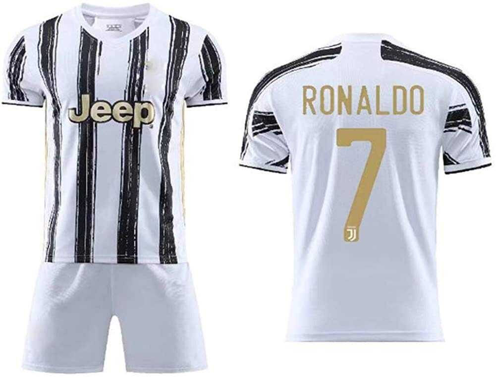 Soccer Suit Ronaldo CR7 Men's Boy's Cristiano Fan Soccer Jersey Sets, Football Jersey T-Shirts And Shorts Set, Boys' Soccer Jerseys Sports Team Training Uniform (Size : 28)