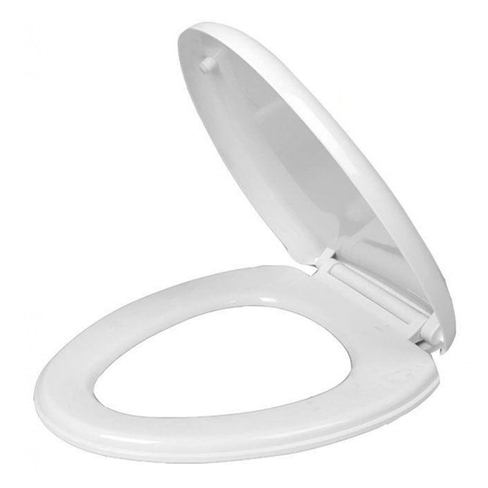 Elongated, Toilet seat, Quiet Cover Durable Plastic Cover lid with Quick Release Hinges Easy Cleaning White, Adjustable, Lightweight, Portable, User-Friendly, Compact, Slow, Close