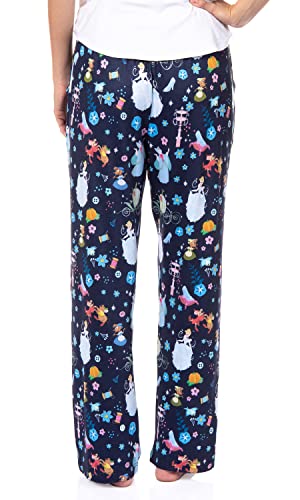Disney Womens' Princess Cinderella Bibbidi-Bobbidi-Boo Fairy Godmother Glass Slipper Sleep Pajama Pants (Medium) Black #TOP4