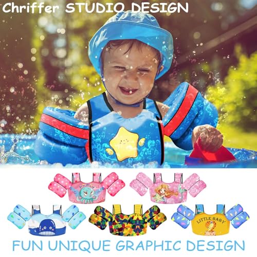 image for Chriffer Kids Swim Vest Life Jacket for 30-55 Pounds Boys and Girls, T