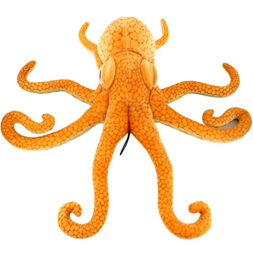 JESONN Giant Realistic Stuffed Marine Animals Soft Plush Toy Octopus Orange (33.5 Inch)