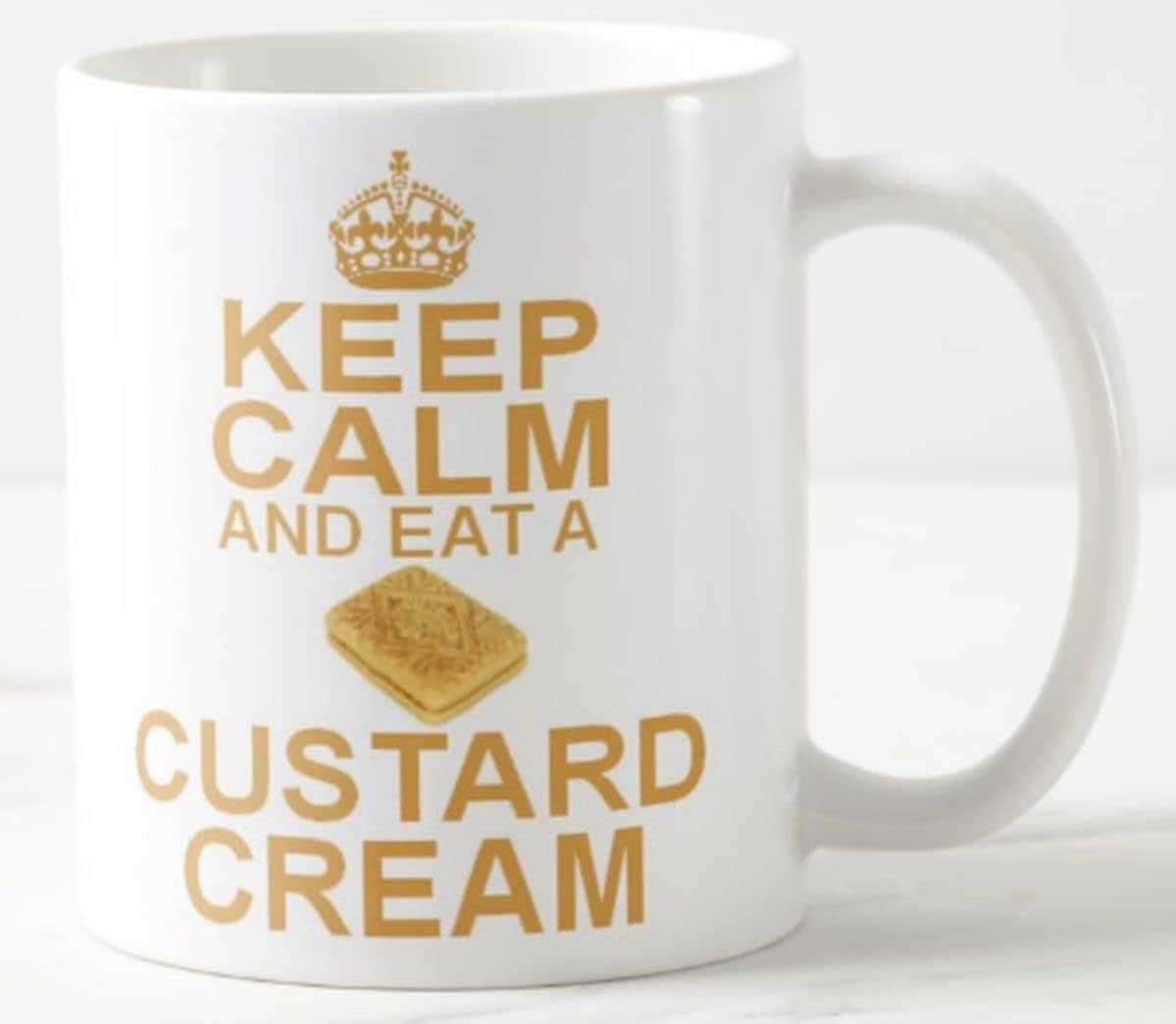 Keep Calm and EAT A Custard Cream ≈ Mug ≈ Biscuit Biscuits Creams - Keep Calm and Carry On Style Mugs - Christmas Birthday Secret Santa Gifts
