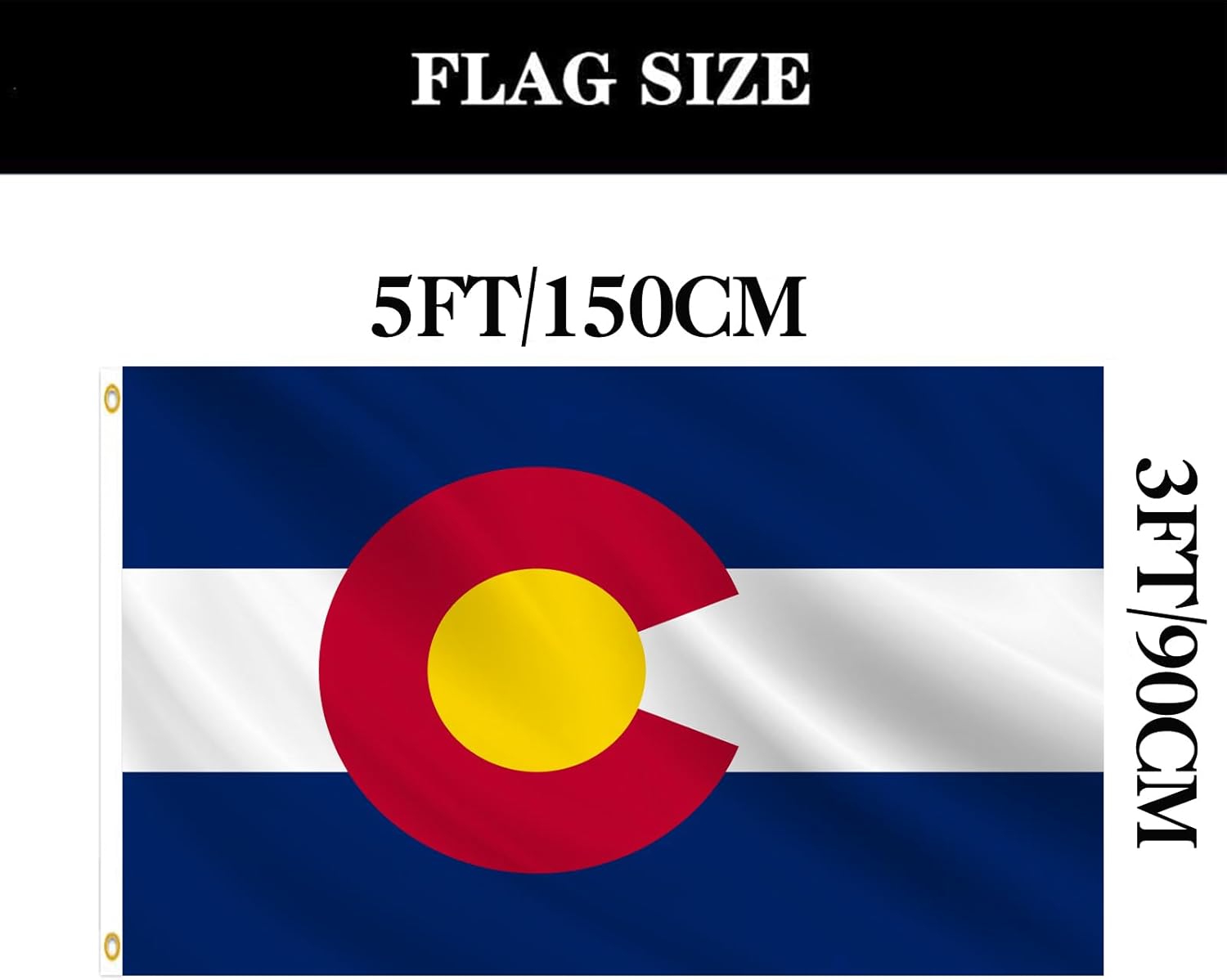 Double Sided Colorado Sates Flag 3x5 FT Outdoor- UV Fade Resistant 3Ply Colorado CO Flags Canvas Header with 2 Brass Grommets Easy to Rising
