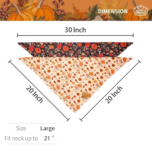 Crowned Beauty DB127-L Fall Dog Bandanas Reversible Large 2 Pack thumb #4
