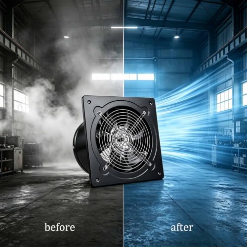 Ventilador axial para sótano con protección contra agua de 6 a 7 pulgadas | superficie con pintura anti óxido fácil de limpiar, estructura con persiana automática que simplifica la ventilación diaria miniatura 7