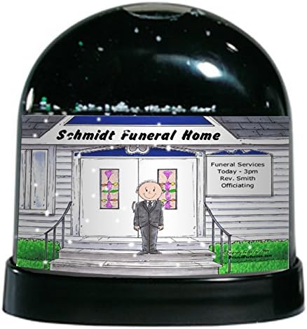 PrintedPerfection.com Personalized Friendly Folks Cartoon Caricature Snow Globe Gift: Funeral Director - Male Great for Mortician, Funeral Home