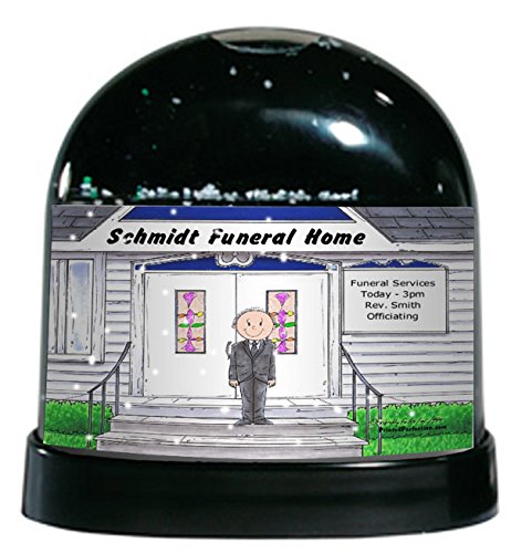Printedperfection.com Personalized Friendly Folks Cartoon Caricature Snow Globe Gift: Funeral Director - Male Great For Mortician, Funeral Home #TOP1