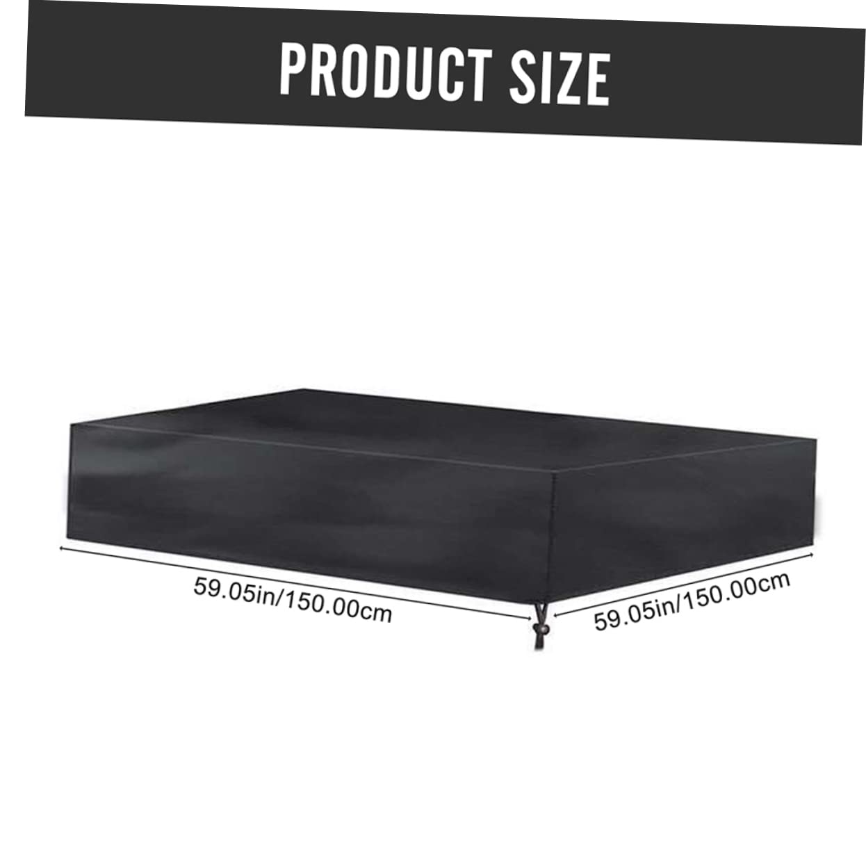 Mipcase Square Outdoor Garden Cover Waterproof Rectangle Sandbox Oxford Fabric Drawstring Black 150x150x20cm Boys and Girls Play Area Protection