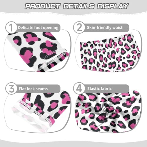 ALAZA Girls' Leggings Children's Yoga Pants Skinny Printed Dance Leopard Cheetah Rose Red Comfortable 4T2