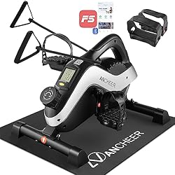 Ancheer Bicicleta De Spinning ANCHEER Mini Bicicleta de Ejercicio, Mini Bicicleta de Ejercicio Plegable Magnética Silenciosa con Banda de Resistencia,10 Niveles de Tensión, Entrenador de Pedales para Mayores