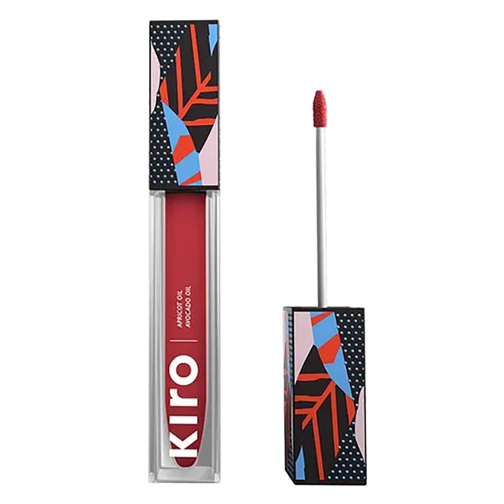 Kiro Airy Matte Liquid Lipstick, Scarlet Poppy (Cherry Red), 5 ml, Transferproof, Liquid Lip Colour, Long Lasting, Vegan, No Parabens, Avocado Oil, Non Toxic Lipstick for Intense Colour