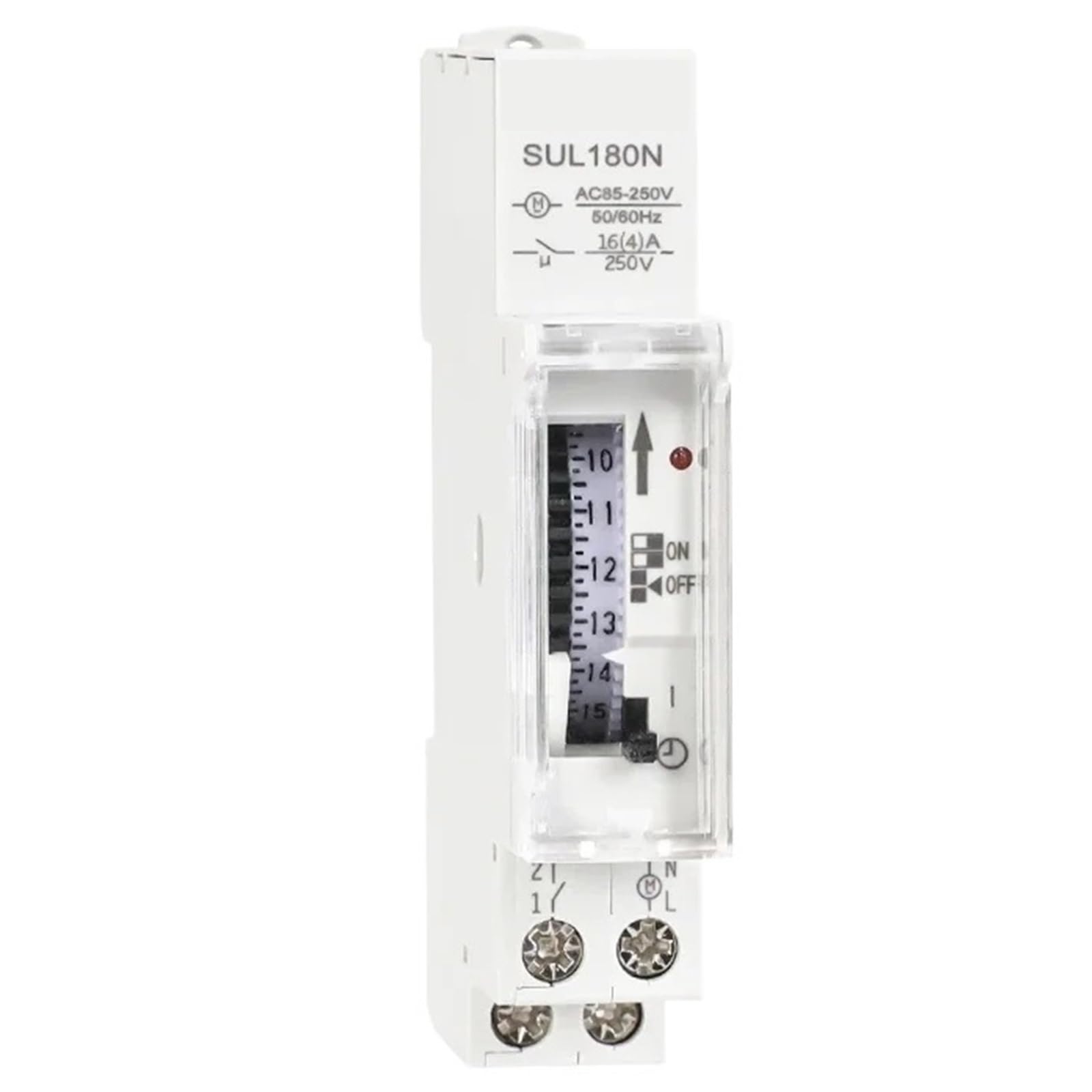 1PCS SUL180N 15 Minutes Mechanical Timer Switch 220V Programmable Din Rail 16A 85~250VAC