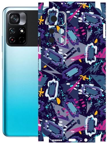 Image of AtOdds - Full Body Back Screen Guard Protector Film - Lamination Wrap Skin Sticker Compatible with Poco M4 PRO (5G) | Scratchproof Matte Finish (Abstract)