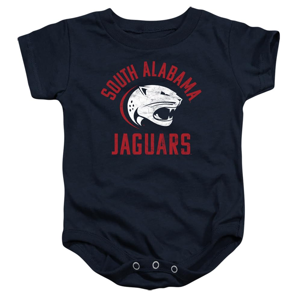 University of South Alabama Official USA Jaguars Logo Unisex Infant Snap Suit for Baby,Navy, 6 Months