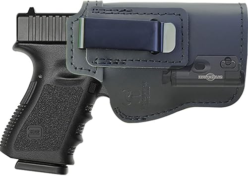IWB - Funda de piel oculta para Glock 19 con mini láser, compatible con Glock 19, 23, 25, 29, 30, 32, 36, 38, 43X, 44, 45 y pistolas de tamaño