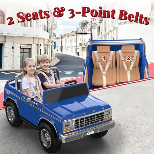 Image of ANPABO Licensed Ford F-150 24V 2 Seater Ride on Car for Kids, Dark Blue
