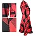 FANCYINN Women Long Sleeve Plaid Pattern Tunic Tops Shirt Casual Spring Dress Red M