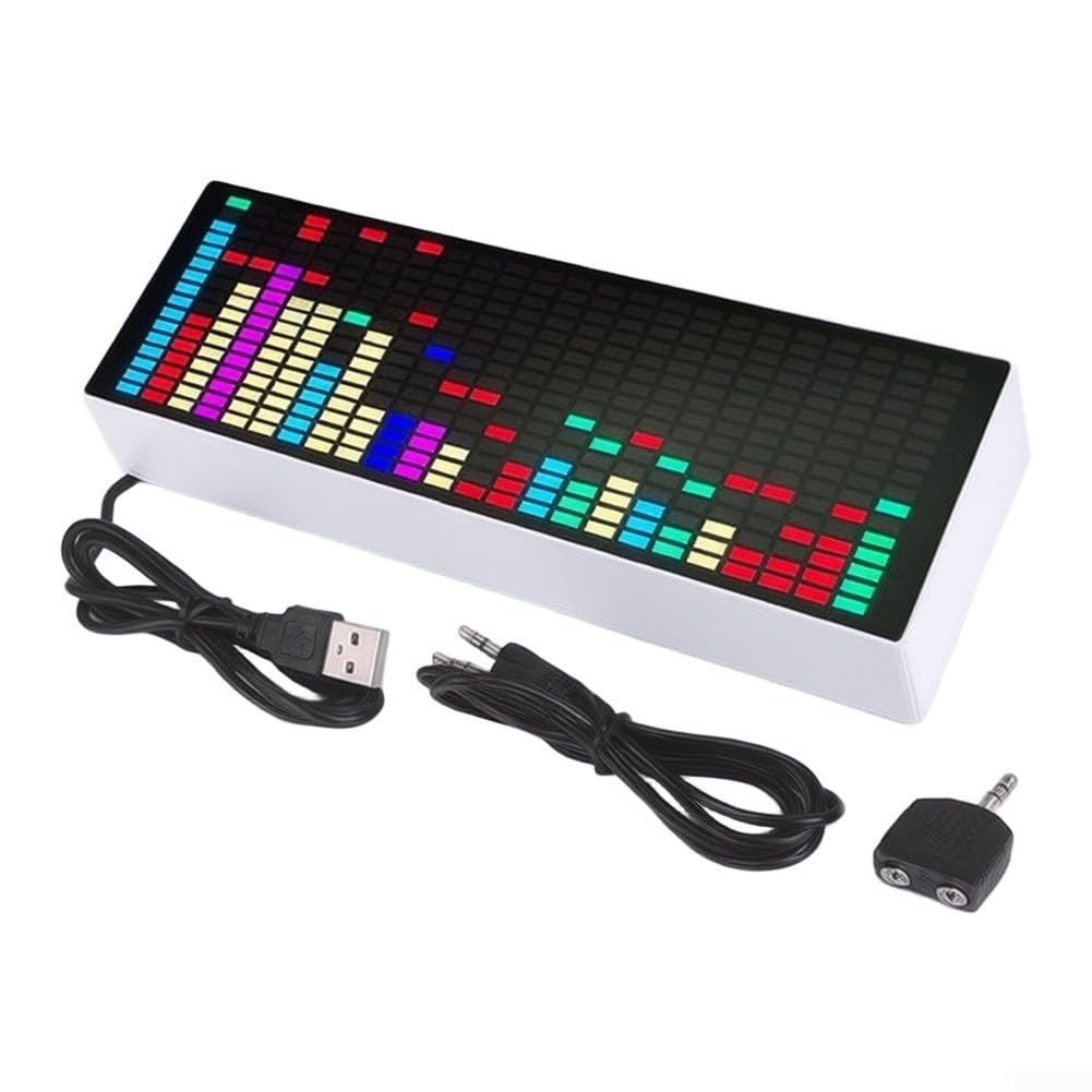 Visualiseur pour spectre Audio RGB avec Horloge 384 LED Visualiseur