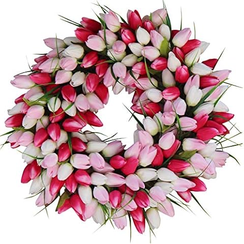 The Wreath Depot Pink and White Tulip Wreath Cover