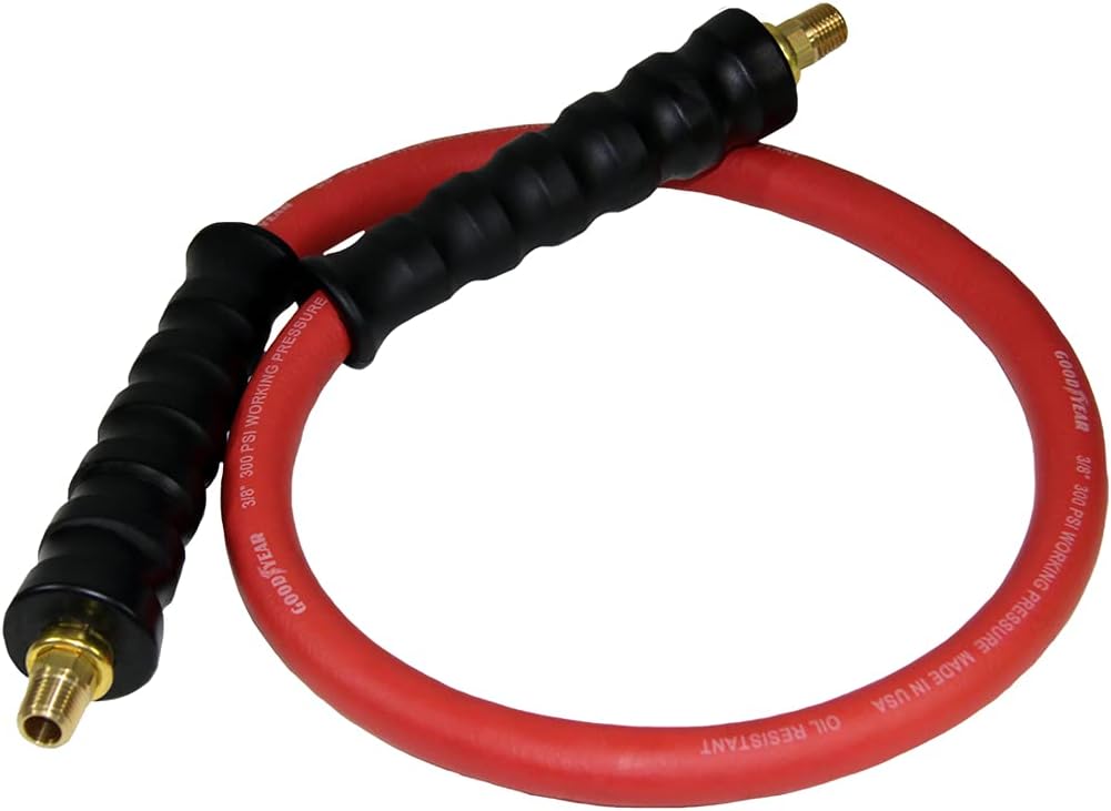 3' x 3/8" Professional Rubber Air Hose 300 PSI