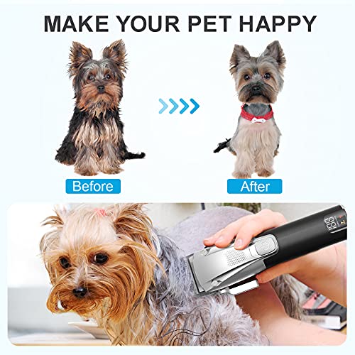 oneisall Dog Clippers Low Noise, 2-Speed Strong Power Dog Grooming Kit Rechargeable Cordless Shavers with Metal Blade… - Image 5