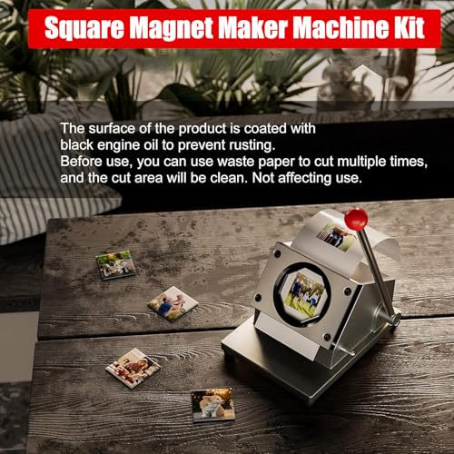 DIY Photo Magnet Maker Machine - 2x2/2.5x2.5inch, Acrylic & Cardboard Supplies, Includes Paper Cutter & 100 Sets of Materials for Creative Custom Magnets
