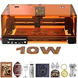 Laser Cutter and Engraver Machine, Woxcker L2 MAX 10W Enclosure Laser Engraving Machine, 300x300mm Bed Size CNC Engraving Machine 0.01mm High Precision Engraver for Wood Stainless Steel Glass Metal