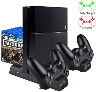 KINGTOP Vertical Cooling Fan Cooler Stand for PS4/PS4 Slim/PS4 Pro, Controller Charger