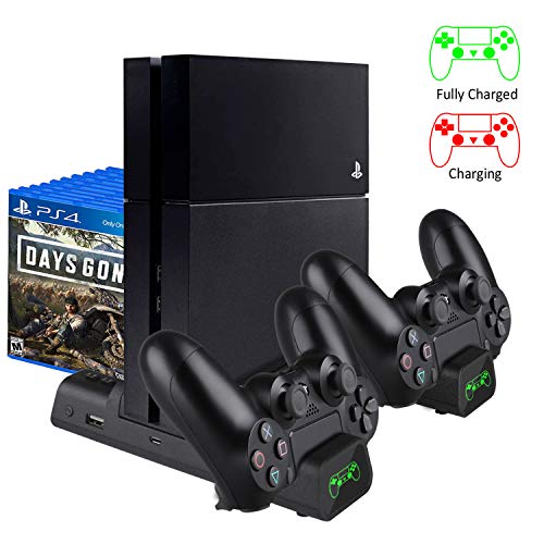 KINGTOP Vertical Cooling Fan Cooler Stand for PS4/PS4 Slim/PS4 Pro, Controller Charger