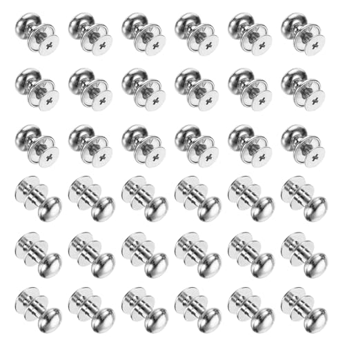 uxcell 36 Pcs Mini Round Knobs, 9mm Small Drawer Pulls, Cabinet Knobs Handles Pulls for Dresser Closet Jewelry Box Gift Cases, Silver
