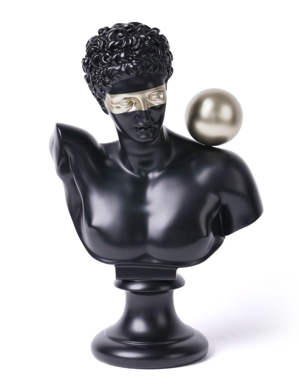 NENBOLEC Abstract Sculpture Decor Modern Arts Greek Bust Figurine Table Centerpiece Statue Polyresin Black 13.8 inch