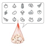 Glotech Red Mesh Produce Bags for Fruits, Vegetables, Seafood, Pack of 50