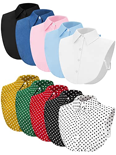 Hoolerry 10 Pcs Fake Collars for Women Detachable Faux Shirt