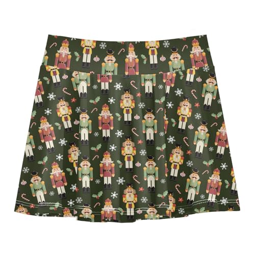 Girls Athletic Skirt 3-12 Years High Waist Tennis Skirts Nutcracker Christmas for Kids Golf Running Dance Skort2