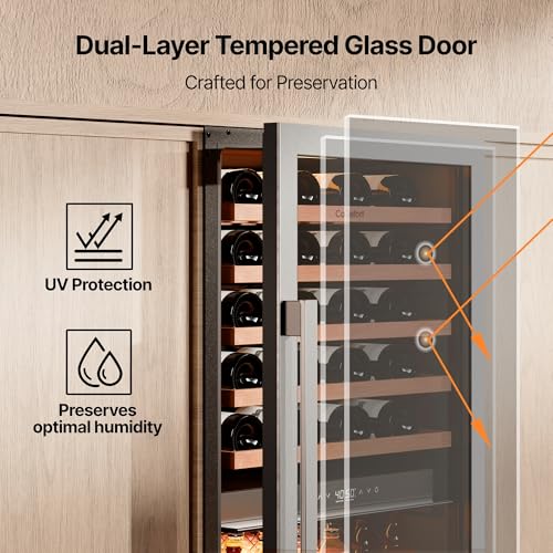 Image of Ca'Lefort 24 Inch Dual Zone Wine & Beverage Center, 112 Can & 40 Bottle | 55-Inch Tall Wine Cellar, Quiet Inverter Compressor, Precise 40-65F Temperature Control, Glide-Out Shelves & Storage Drawer