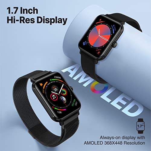 Image of Promate ProWatch-M18 Fitness Smart Watch, 1.78 inch AMOLED Display, 240+ Media Storage, Bluetooth Calling, IP68 Water Resistance | 20 Days Battery Life, 37 Sports Modes, Real-time HR Tracking (Graphite)