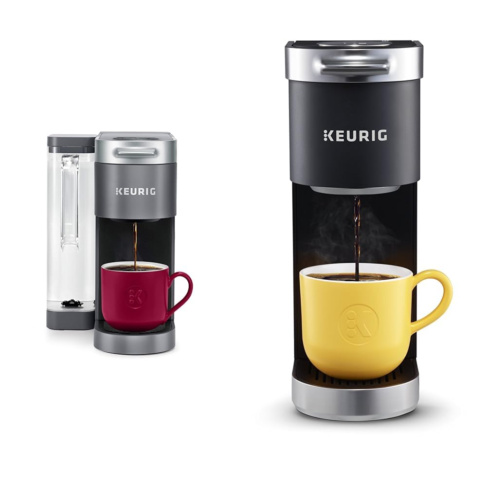 Keurig® K-Supreme Single Serve K-Cup Pod Coffee Maker, MultiStream Technology, Gray & K-Mini Plus Single Serve K-Cup Pod Coffee Maker, Black